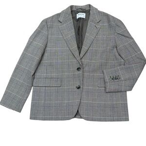 Babaton Atelier 1 / XXS XS Blazer Oversized Beige Plaid Academia Classic Aritzia